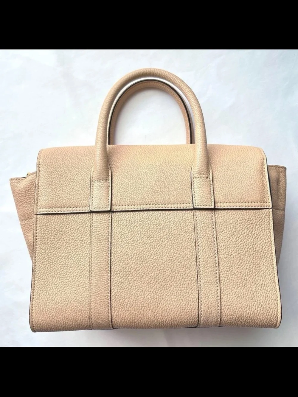 Mulberry Pale Pink Pebbled Leather Satchel with Gold Hardware